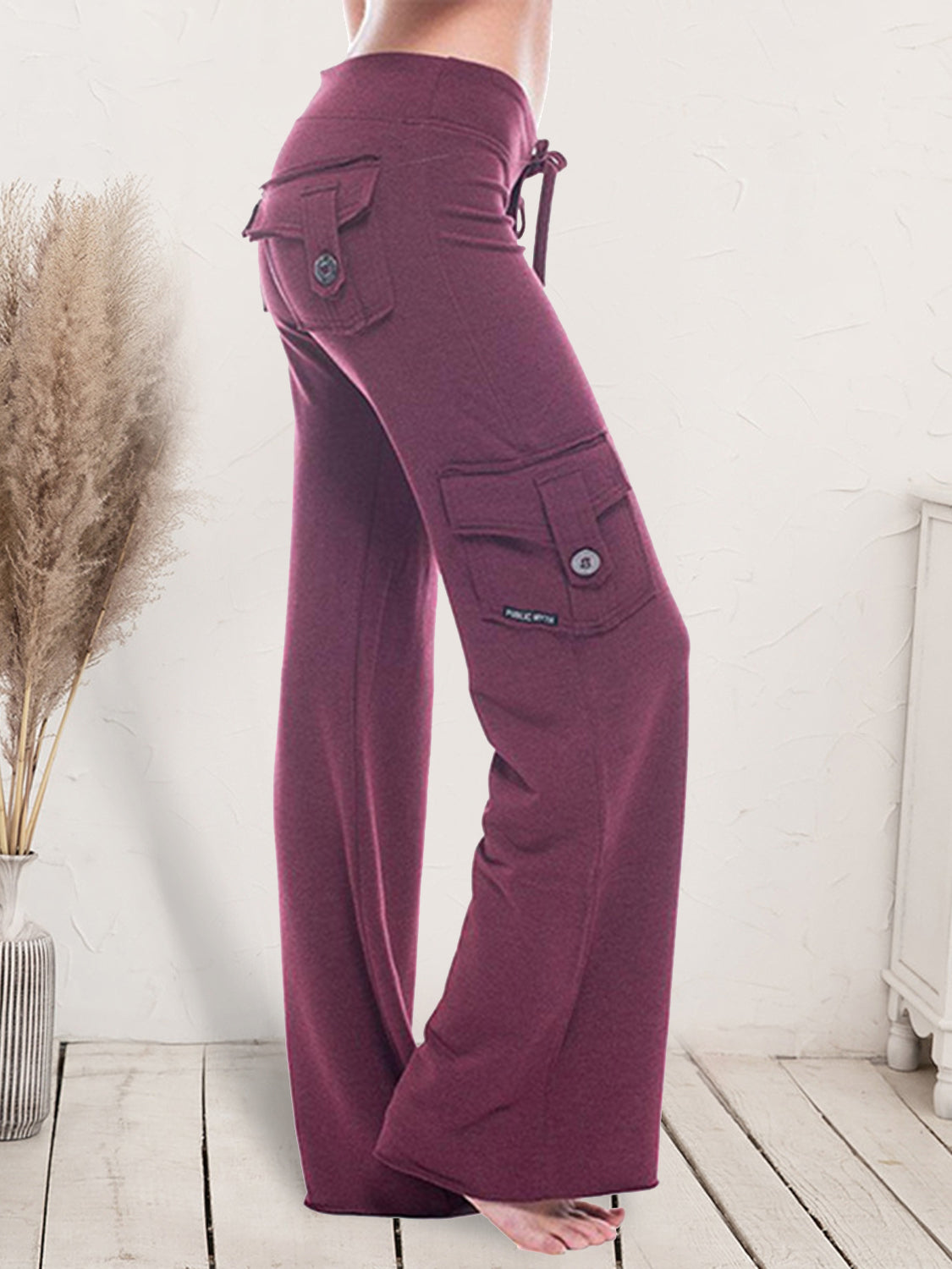 Mid Waist Pants with Pockets – Trendsi | ClozArt