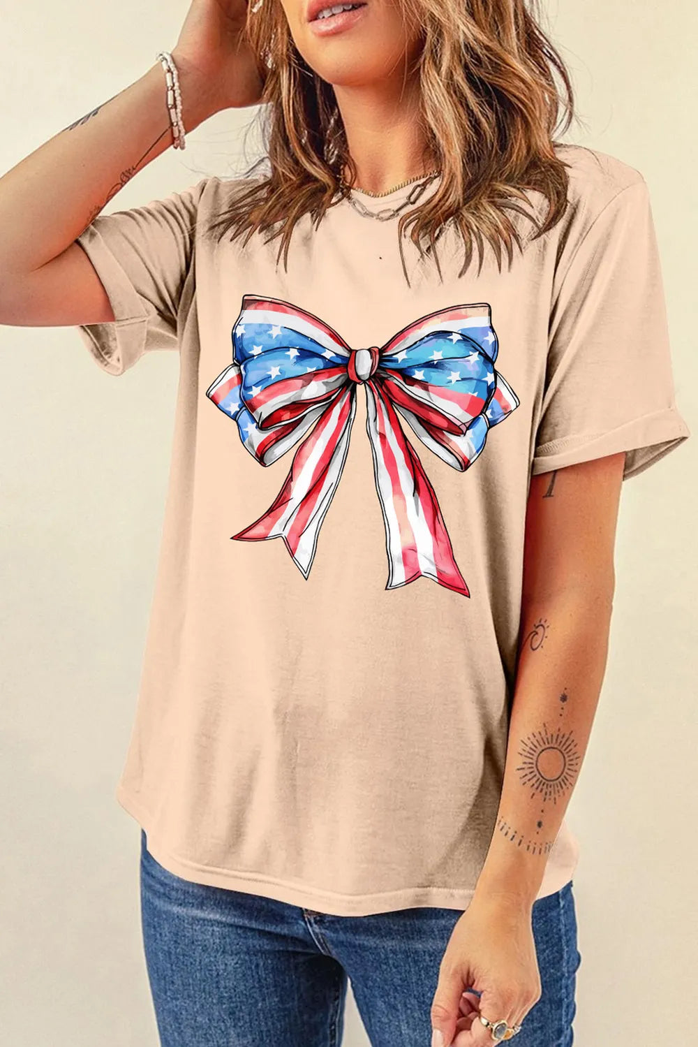 Bow Graphic Round Neck Short Sleeve T-Shirt – Trendsi | ClozArt