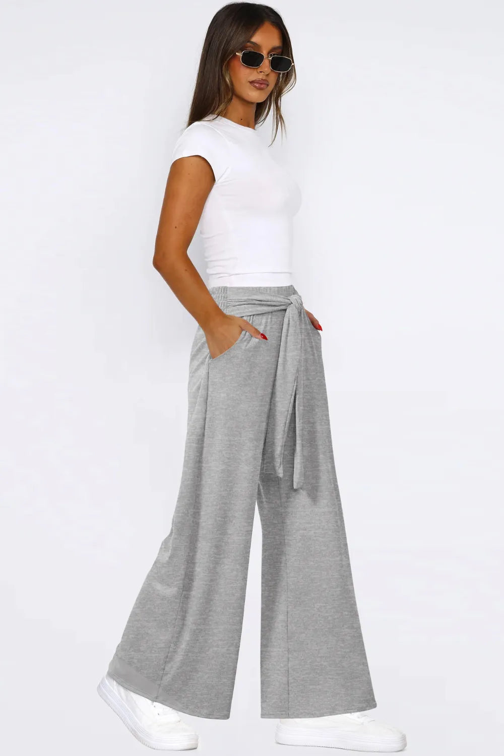 Tied Pocketed Wide Leg Pants – Trendsi | ClozArt