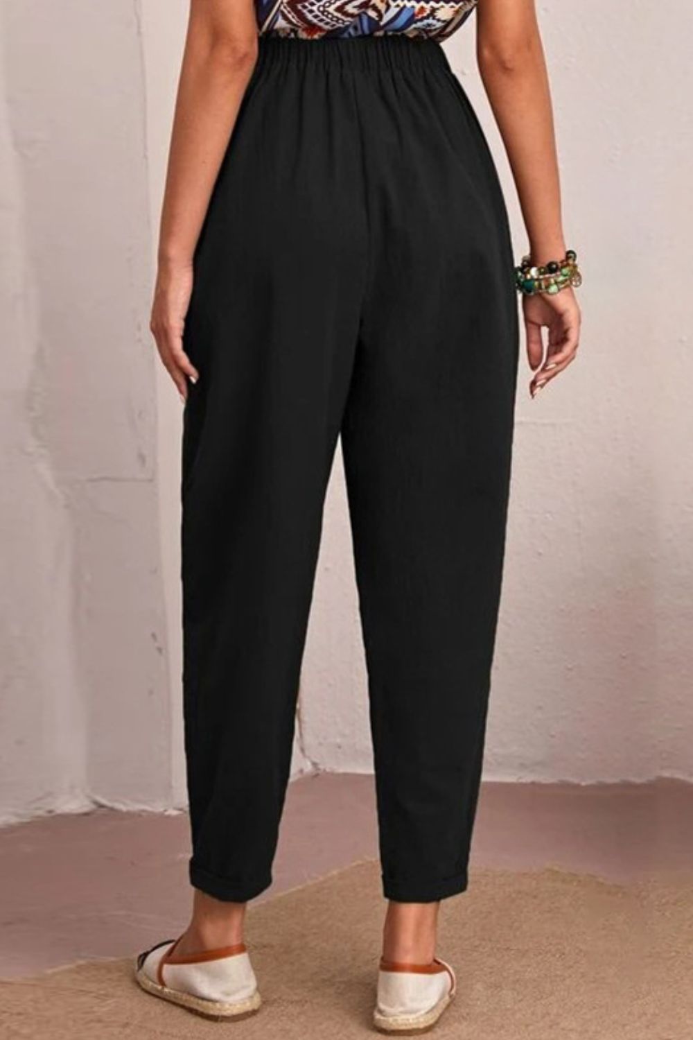 Elastic Waist Pocket Tapered Pants – Trendsi | ClozArt