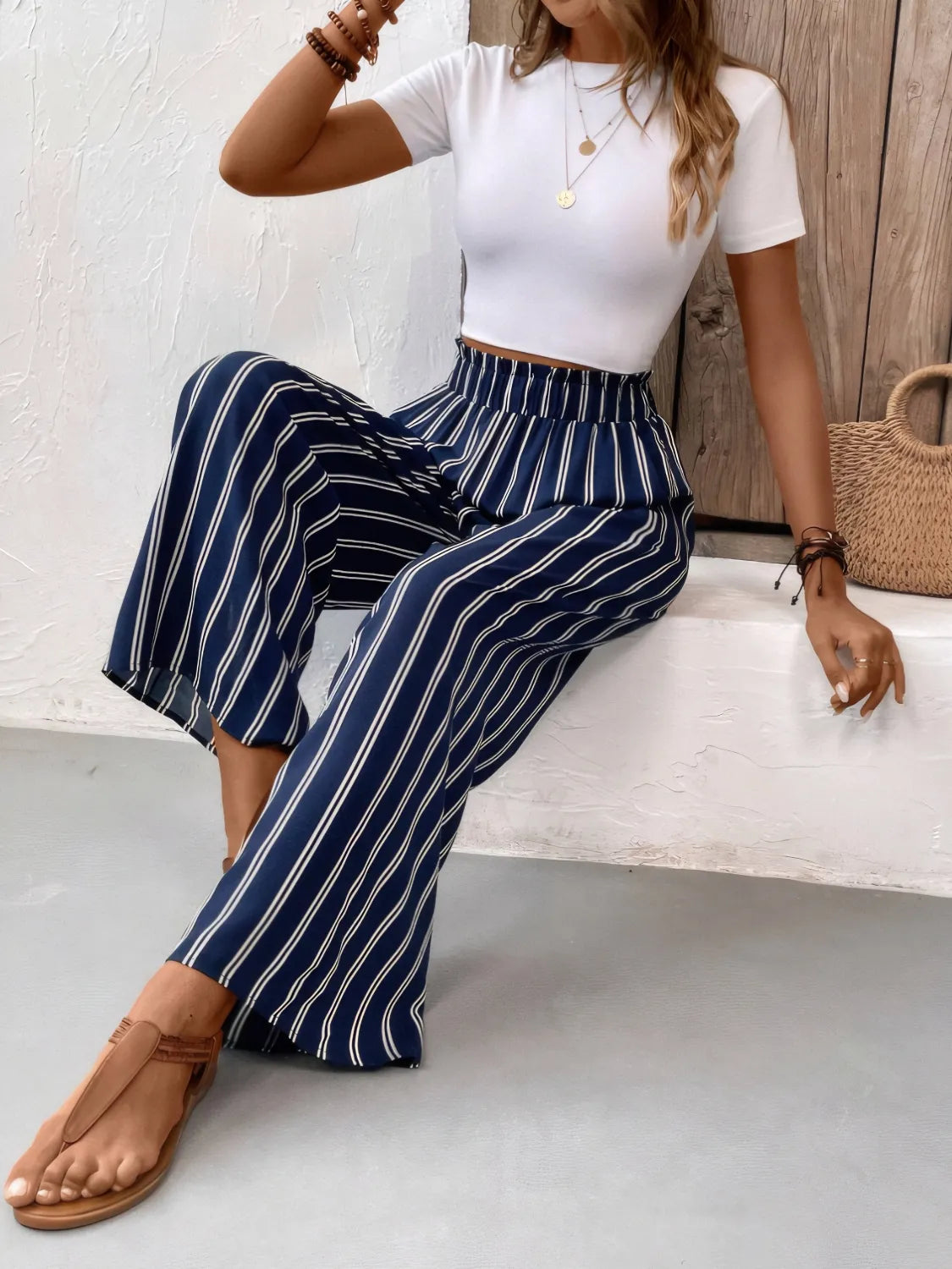 Striped Wide Leg Pants – Trendsi | ClozArt