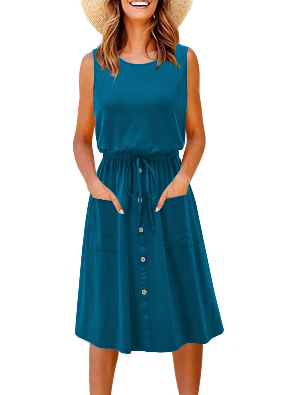 Full Size Round Neck Sleeveless Tank Dress Plus Size – Trendsi | ClozArt