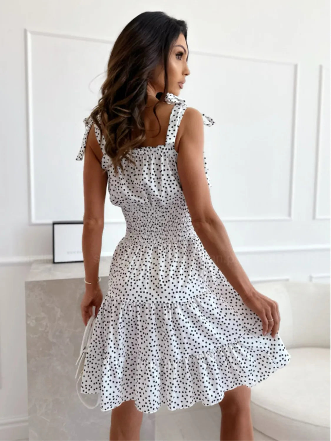 Polka Dot Square Neck Mini Cami Dress – Trendsi | ClozArt