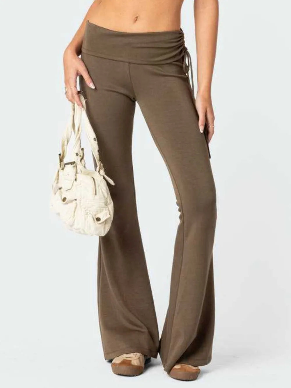 Drawstring Ruched Flare Pants – Trendsi | ClozArt