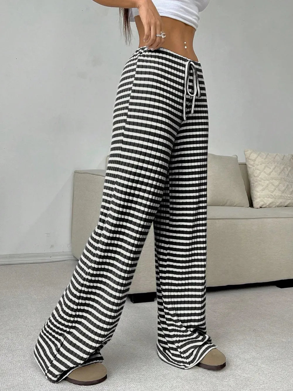 Tied Striped Wide Leg Pants – Trendsi | ClozArt