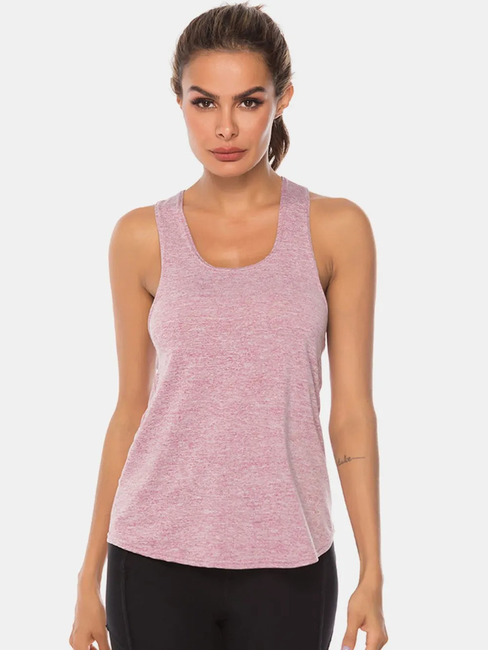 Full Size Scoop Neck Wide Strap Active Tank – Trendsi | ClozArt