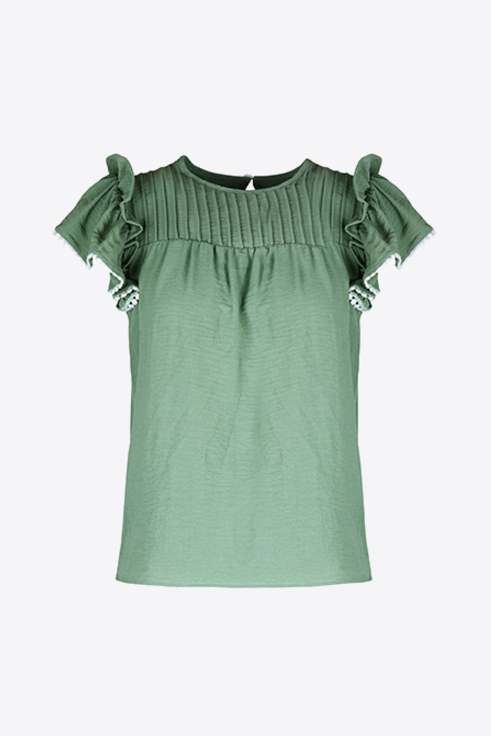 Perfee Pleated Detail Flutter Sleeve Blouse – Trendsi | ClozArt