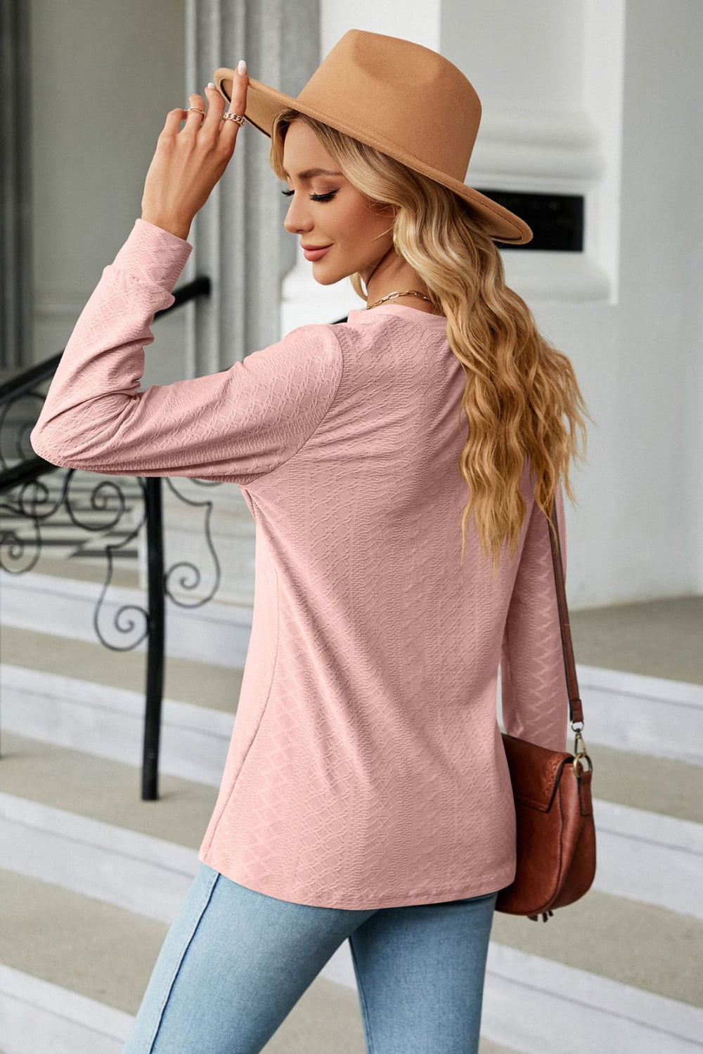Notched Neck Long Sleeve Buttoned Blouse – Trendsi | ClozArt