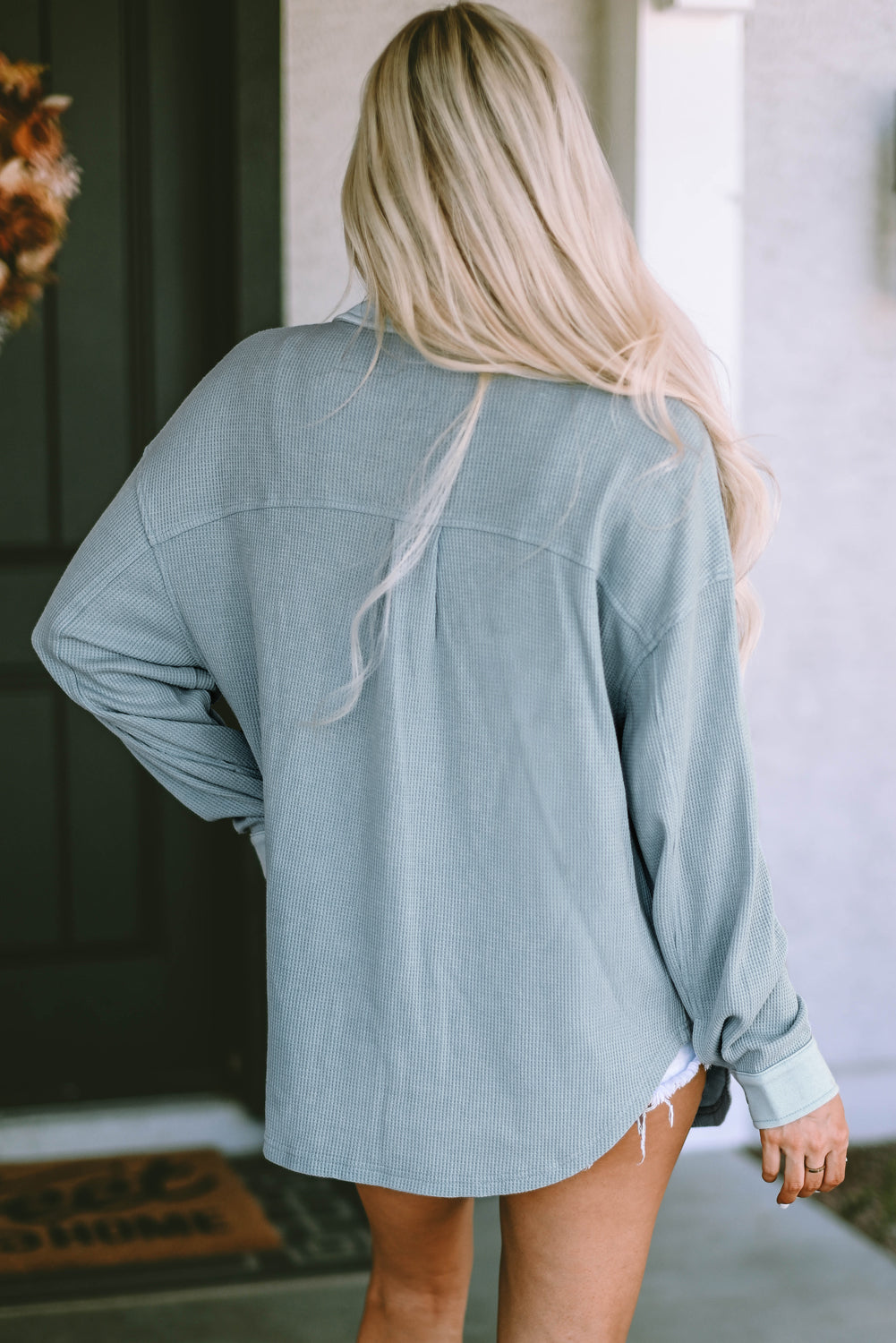 Button Down Drop Shoulder Jacket – Trendsi | ClozArt