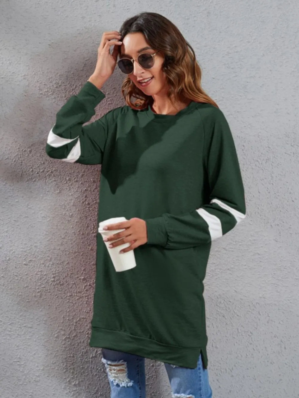 Full Size Striped Round Neck Long Sleeve T-Shirt – Trendsi | ClozArt