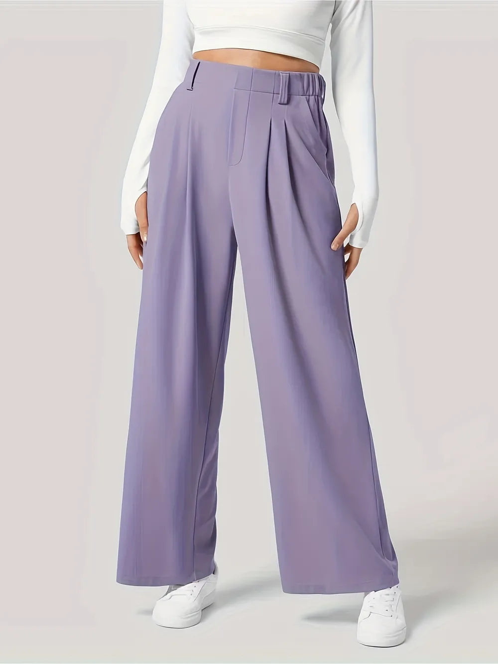 Wide Leg Pants with Pockets – Trendsi | ClozArt