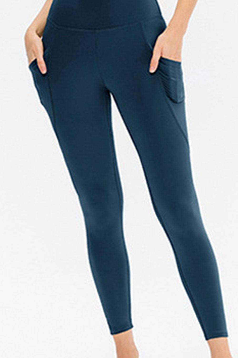 Slim Fit Long Active Leggings with Pockets – Trendsi | ClozArt