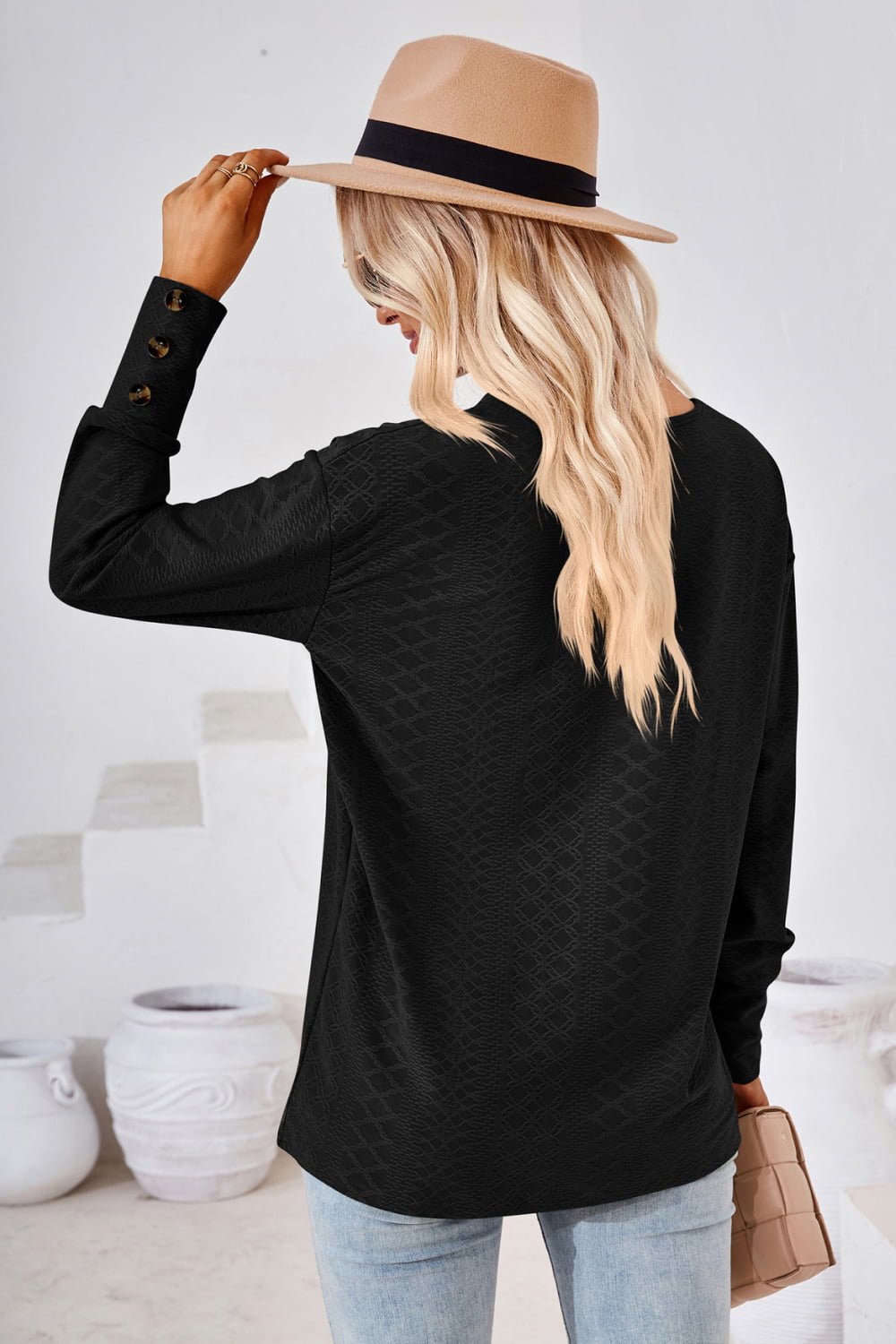 V-Neck Long Sleeve Blouse – Trendsi | ClozArt
