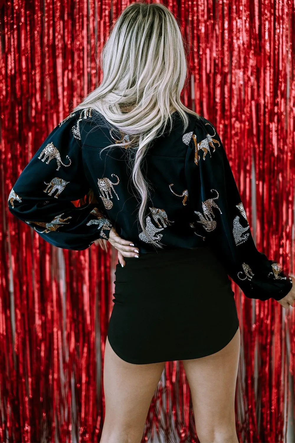 Animal Pattern Round Neck Long Sleeve Blouse – Trendsi | ClozArt