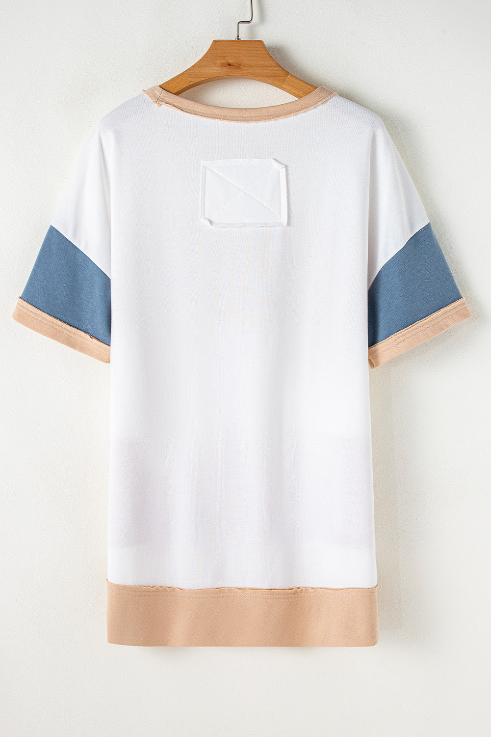 Multicolour Colorblock Patchwork Side Split Tunic T Shirt – Shewin | ClozArt