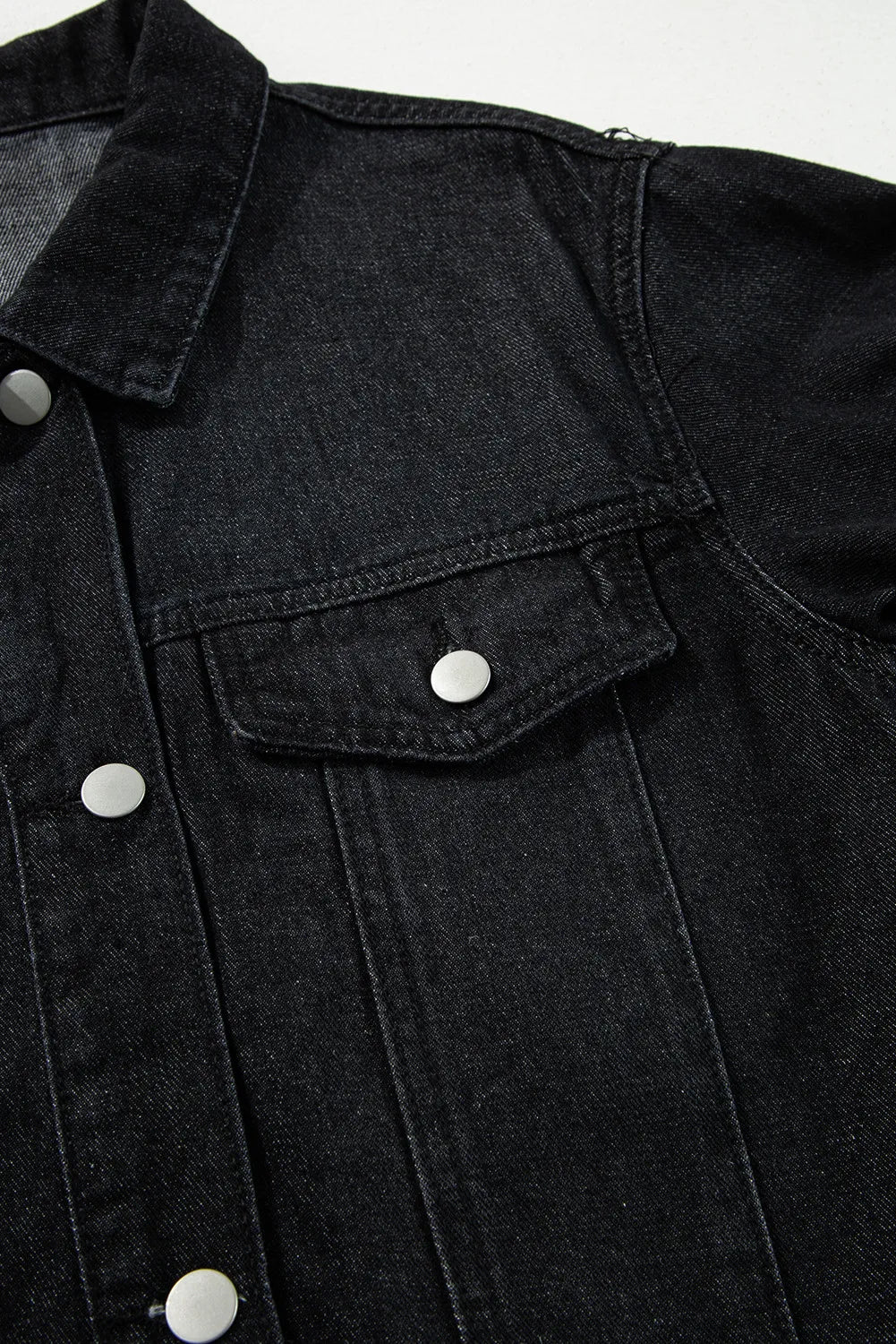 Raw Hem Button Up Denim Top – Trendsi | ClozArt