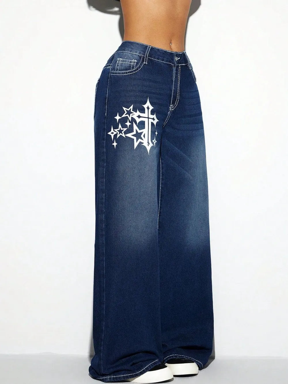 Cross Wide Leg Jeans – Trendsi | ClozArt