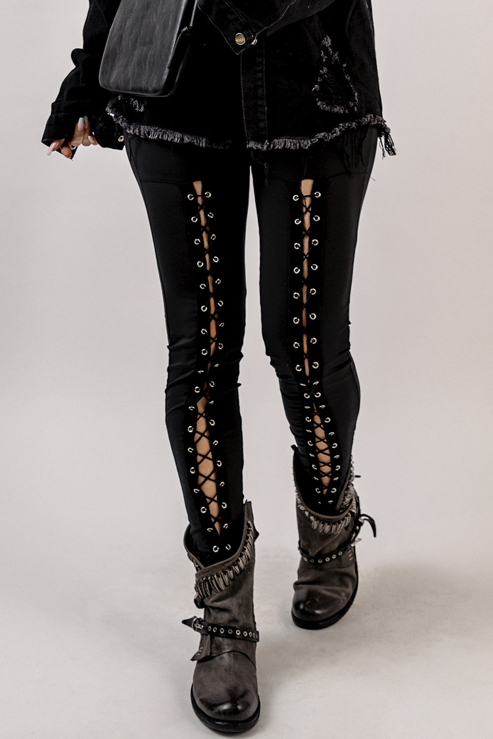 Grommet Lace Up Leggings – Trendsi | ClozArt