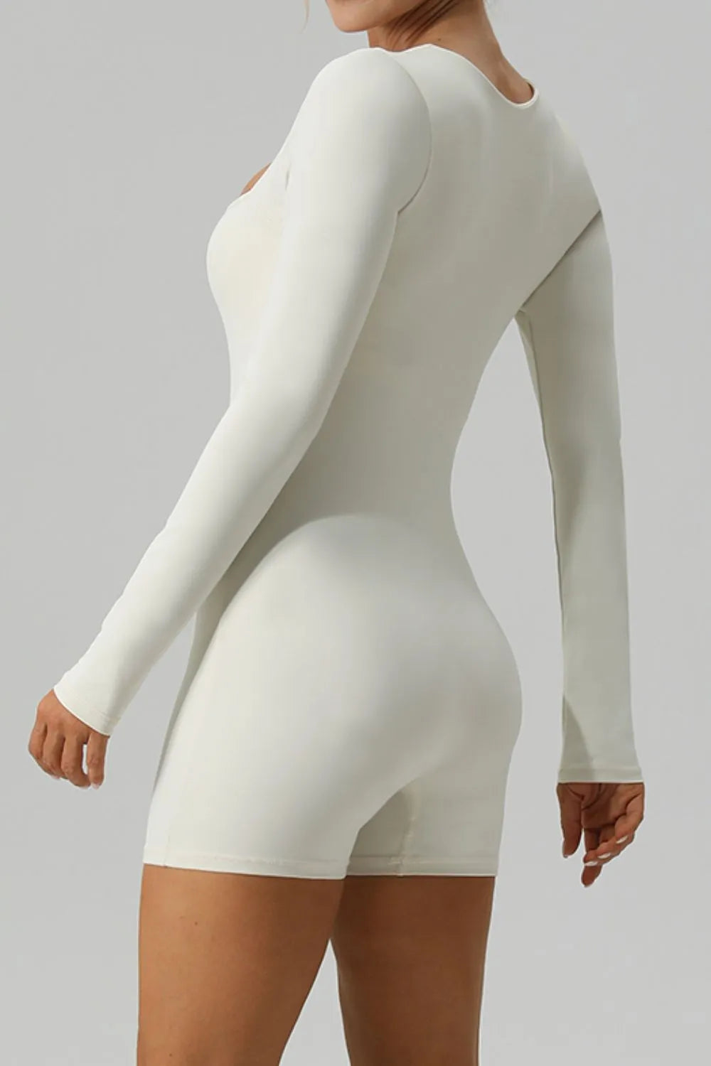 Square Neck Long Sleeve Active Romper – Trendsi | ClozArt