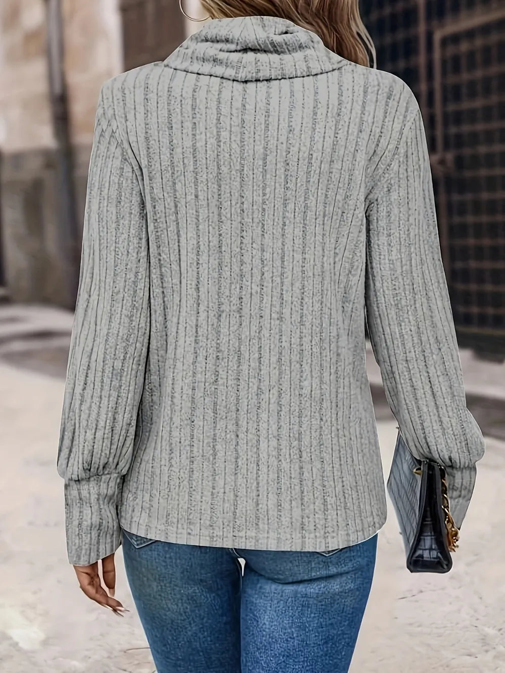 Turtleneck Long Sleeve T-Shirt – Trendsi | ClozArt