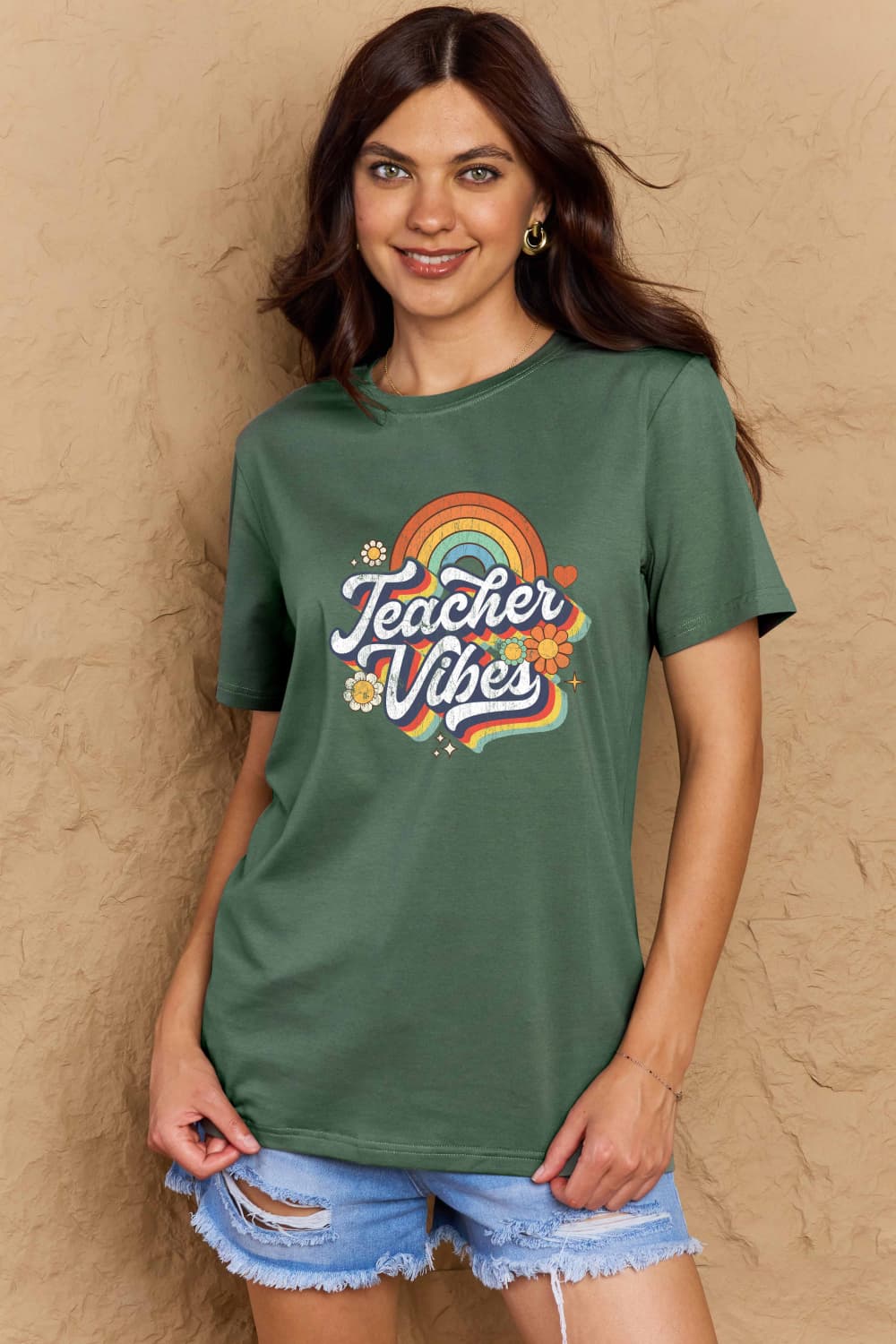 Simply Love Full Size TEACHER VIBES Graphic Cotton T-Shirt – Trendsi | ClozArt