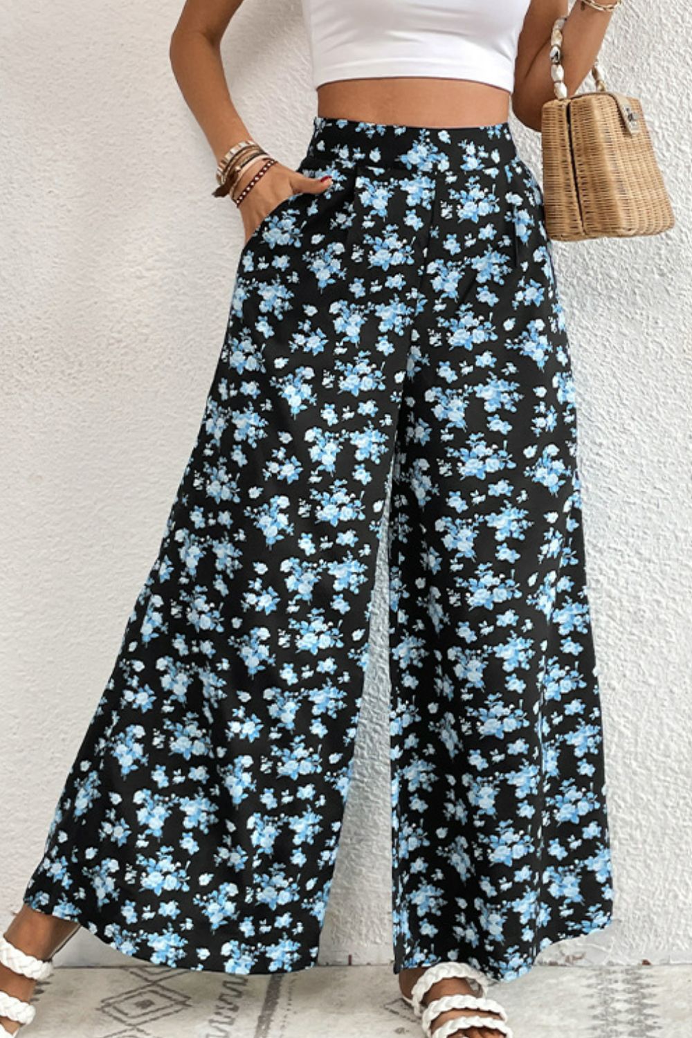 Perfee Floral Pocket Culottes – Trendsi | ClozArt