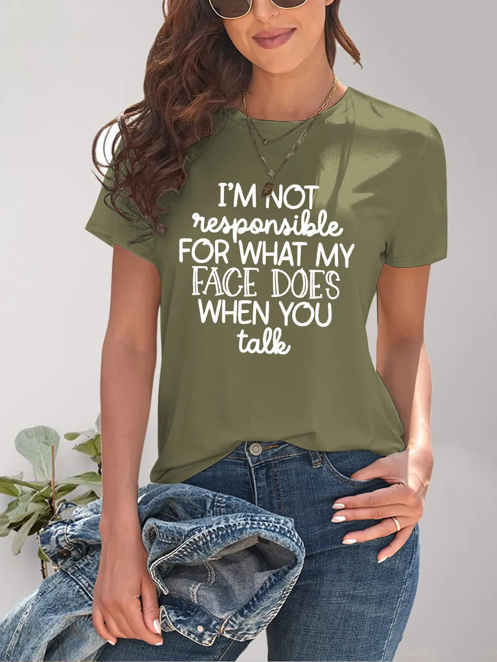 Letter Graphic Round Neck Short Sleeve T-Shirt – Trendsi | ClozArt