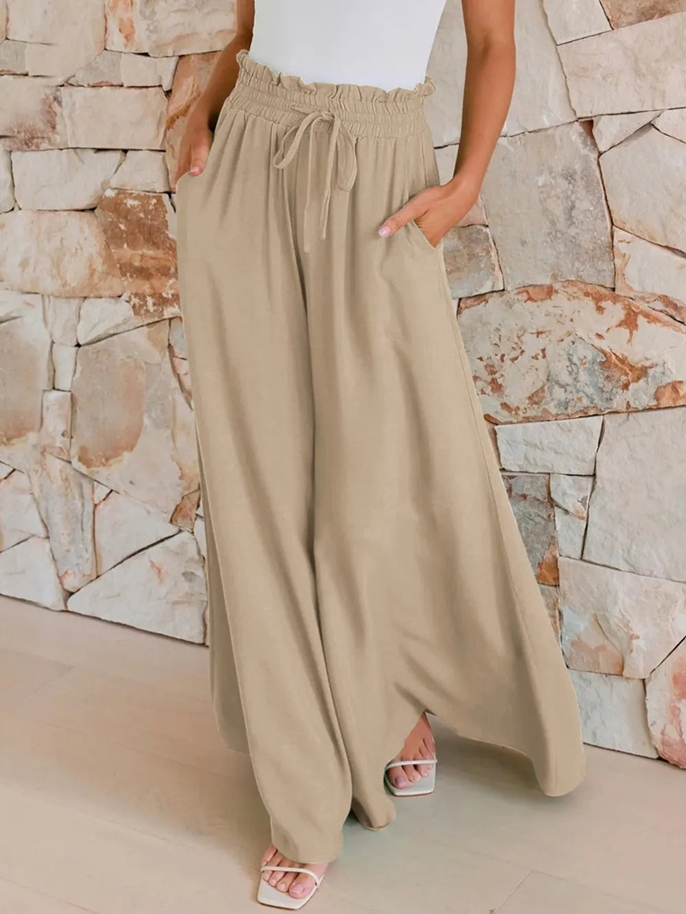 Drawstring Wide Leg Pants with Pockets – Trendsi | ClozArt