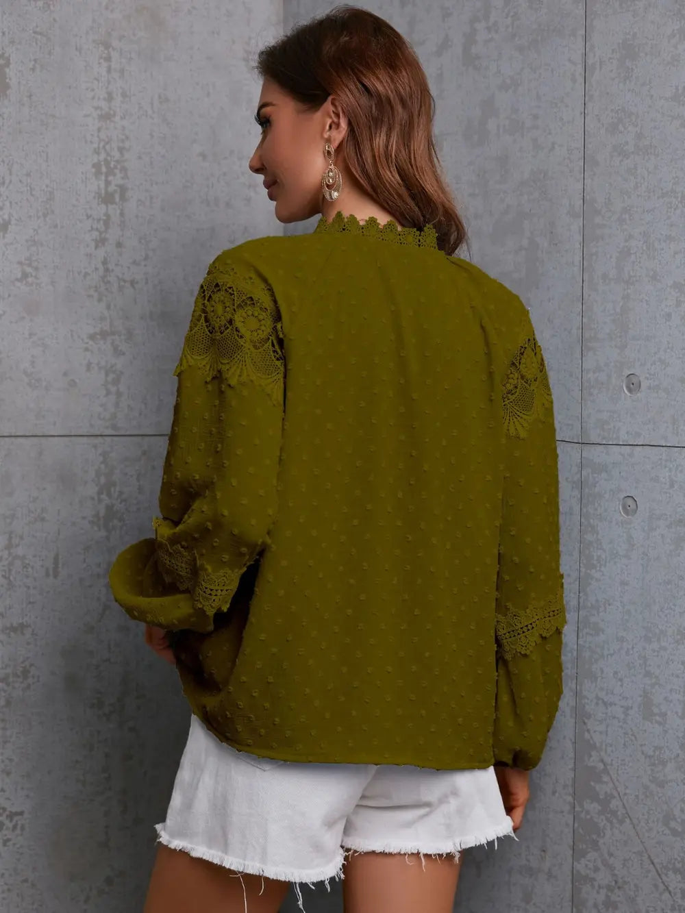 Crochet Tassel Tie Neck Long Sleeve Blouse – Trendsi | ClozArt