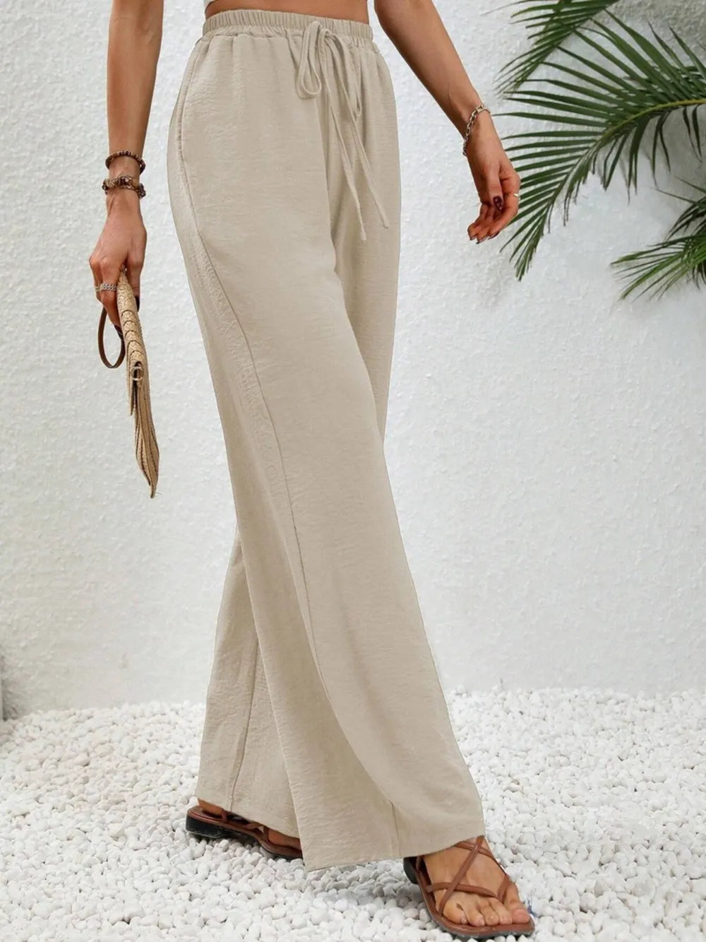 Wide Leg Drawstring Pants – Trendsi | ClozArt
