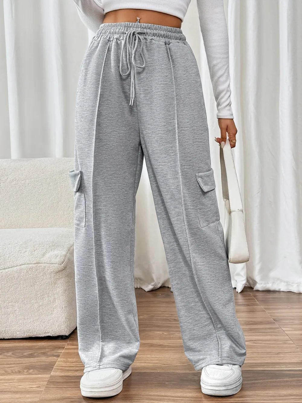 Perfee Drawstring Wide Leg Pants with Pockets – Trendsi | ClozArt