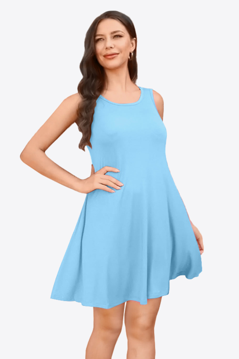 Full Size Round Neck Sleeveless Dress with Pockets – Trendsi | ClozArt