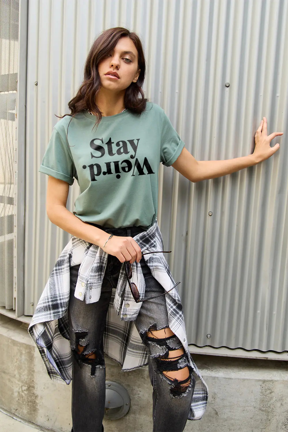 Simply Love Full Size STAY WEIRD Short Sleeve T-Shirt – Trendsi | ClozArt