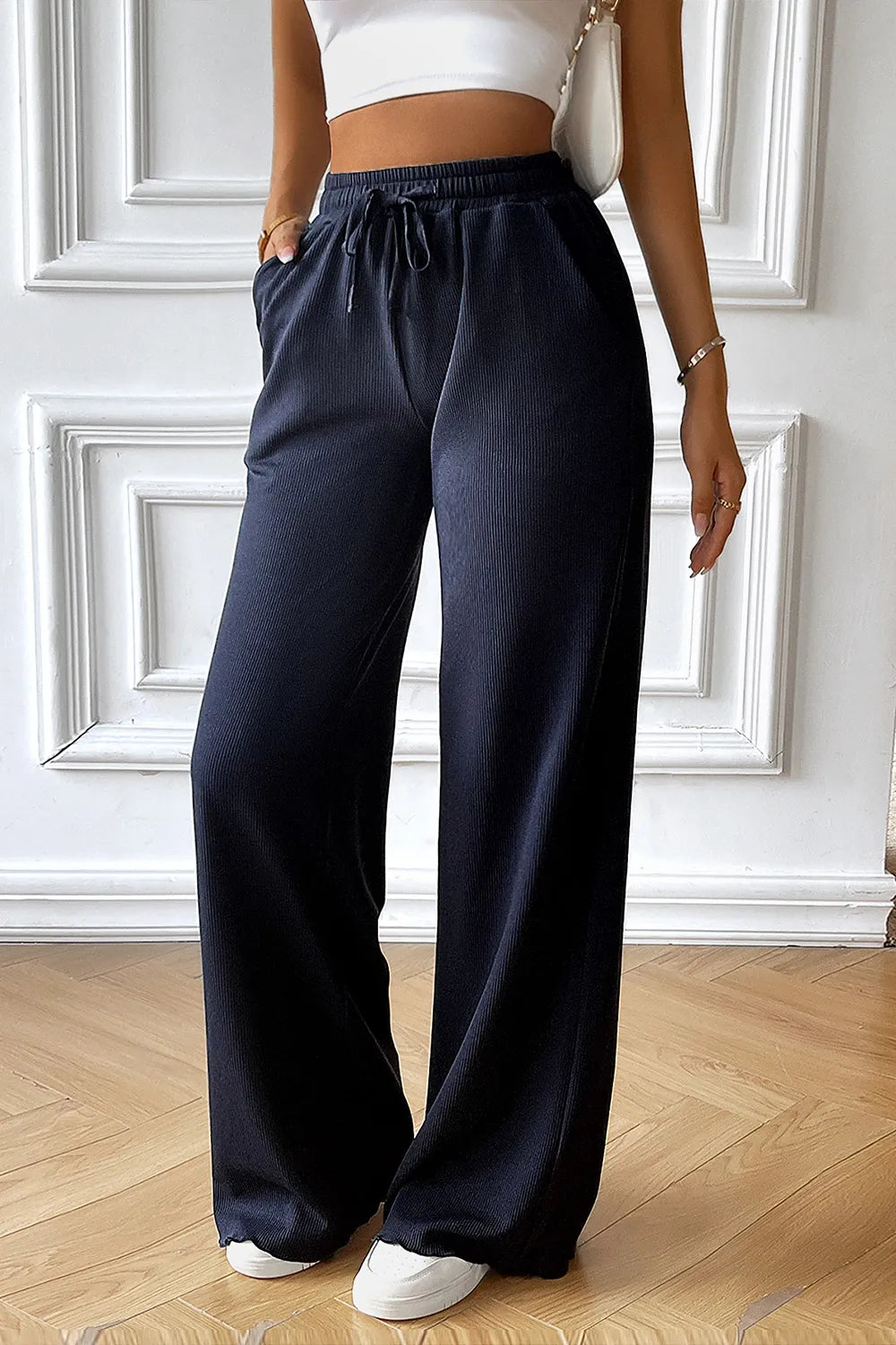 Devine Drawstring Wide Leg Pants with Pocketed – Trendsi | ClozArt