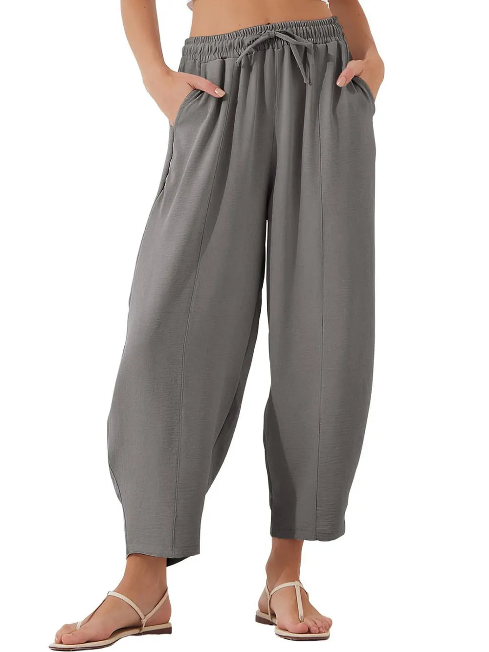 Full Size Drawstring Cropped Jogger Pants Plus Size – Trendsi | ClozArt
