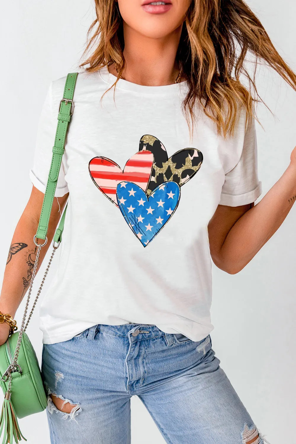 Heart Round Neck Short Sleeve T-Shirt – Trendsi | ClozArt