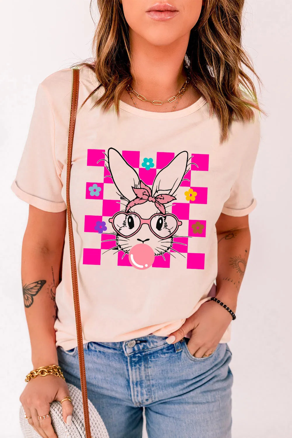 Rabbit Round Neck Short Sleeve T-Shirt – Trendsi | ClozArt