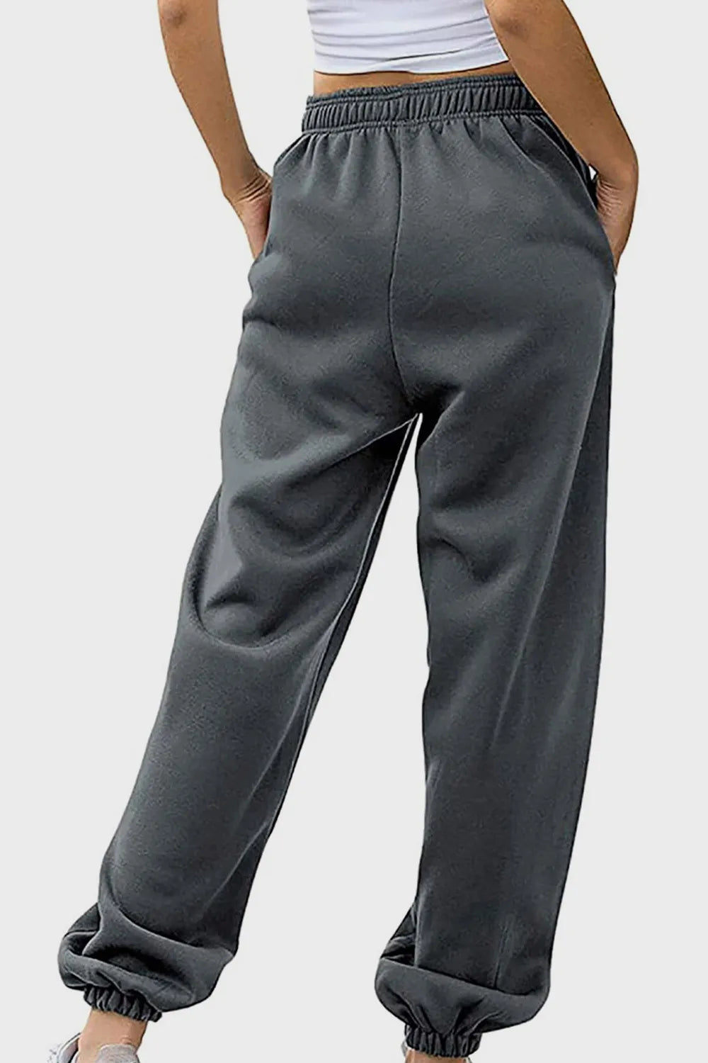 Elastic Waist Joggers with Pockets – Trendsi | ClozArt
