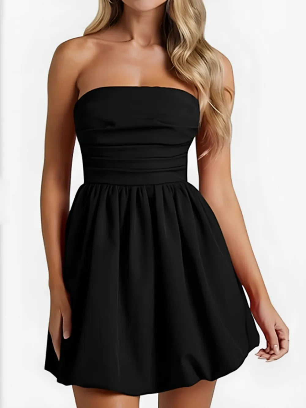Ruched Tube Mini Dress – Trendsi | ClozArt