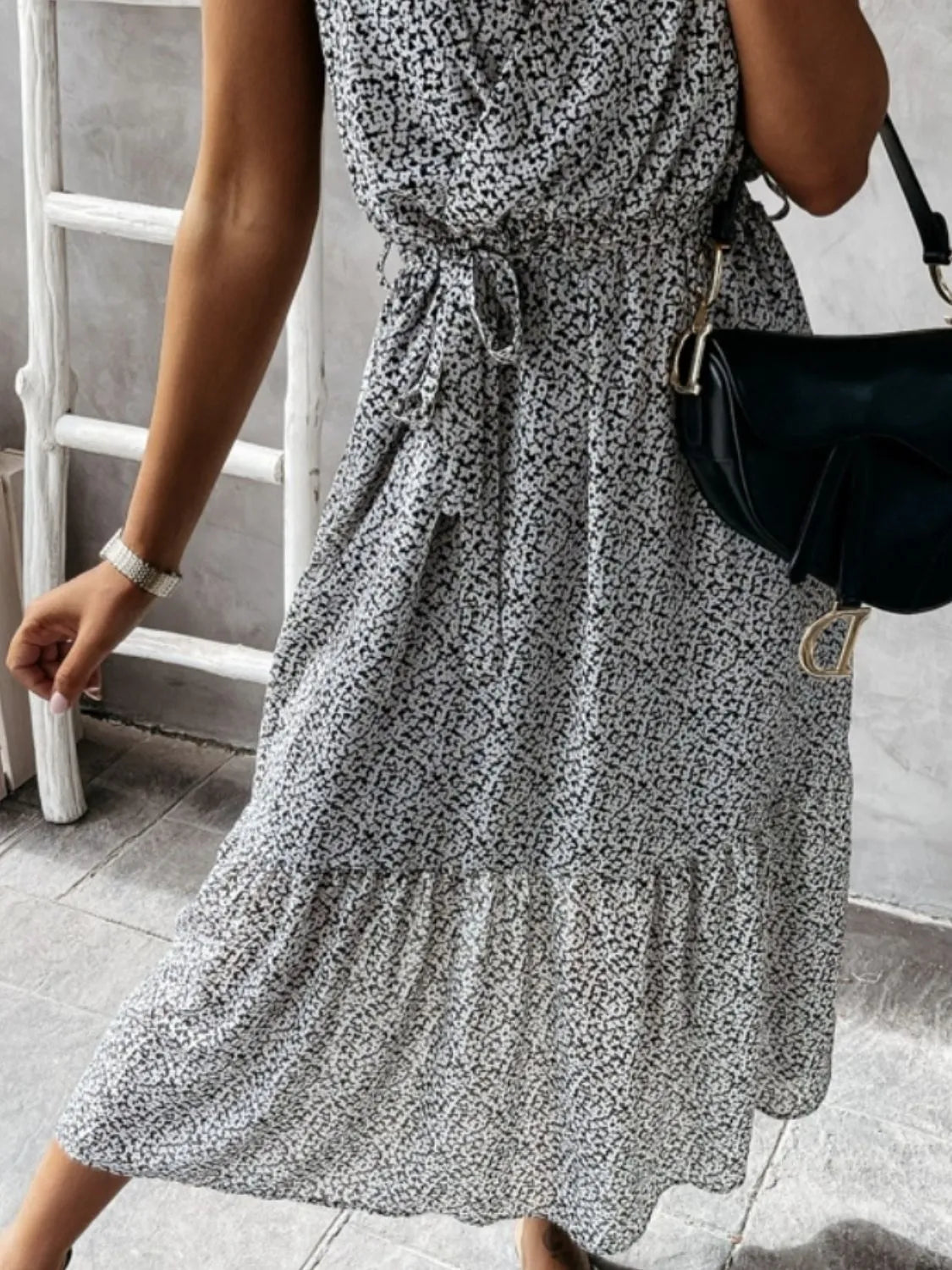 Ruffled Surplice Printed Cap Sleeve Dress – Trendsi | ClozArt