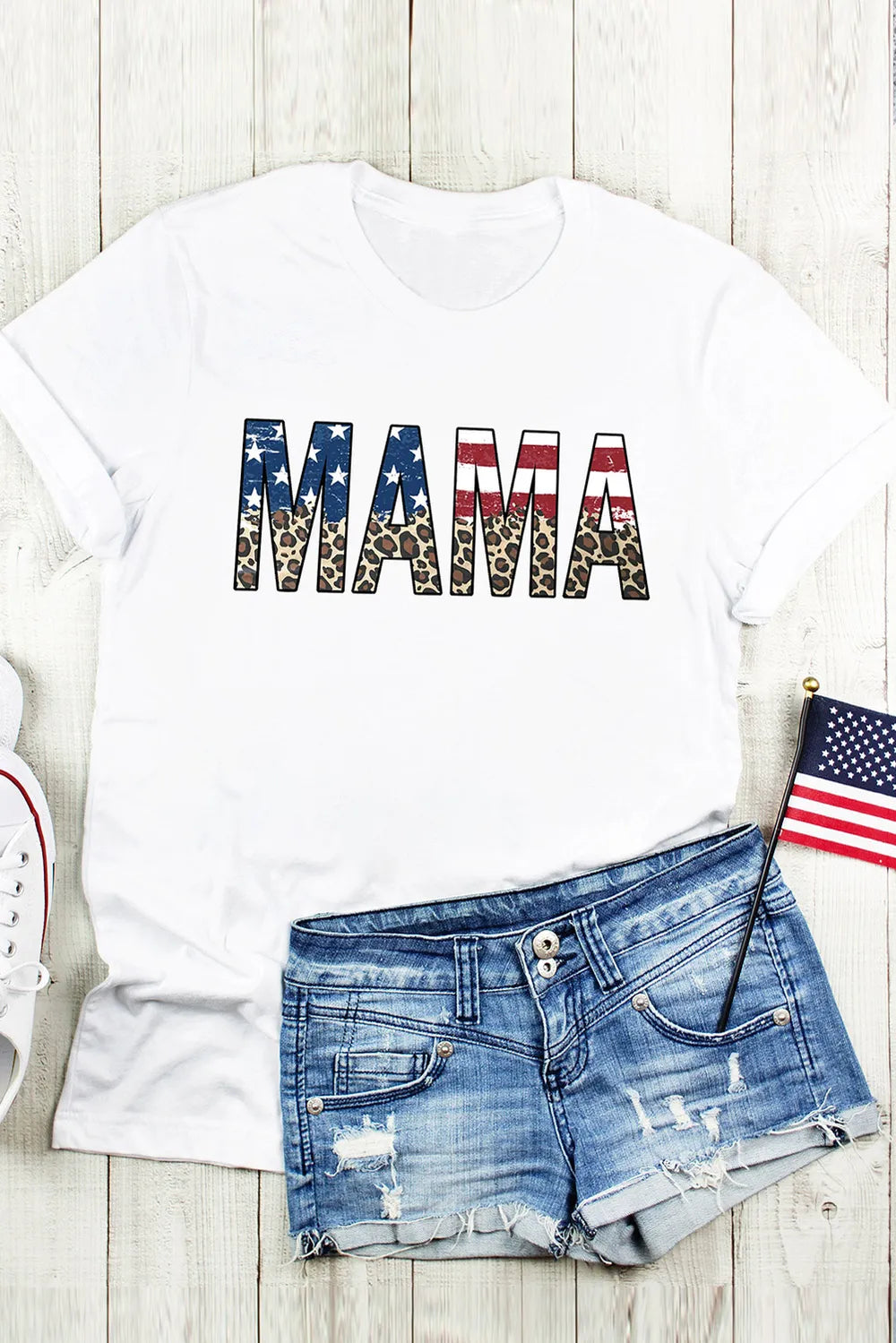 MAMA Round Neck Short Sleeve T-Shirt – Trendsi | ClozArt