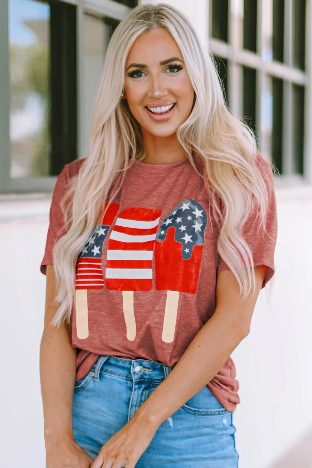 US Flag Round Neck Short Sleeve T-Shirt – Trendsi | ClozArt
