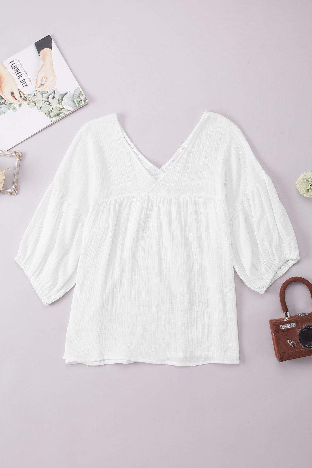 Dropped Shoulder V-Neck Blouse – Trendsi | ClozArt