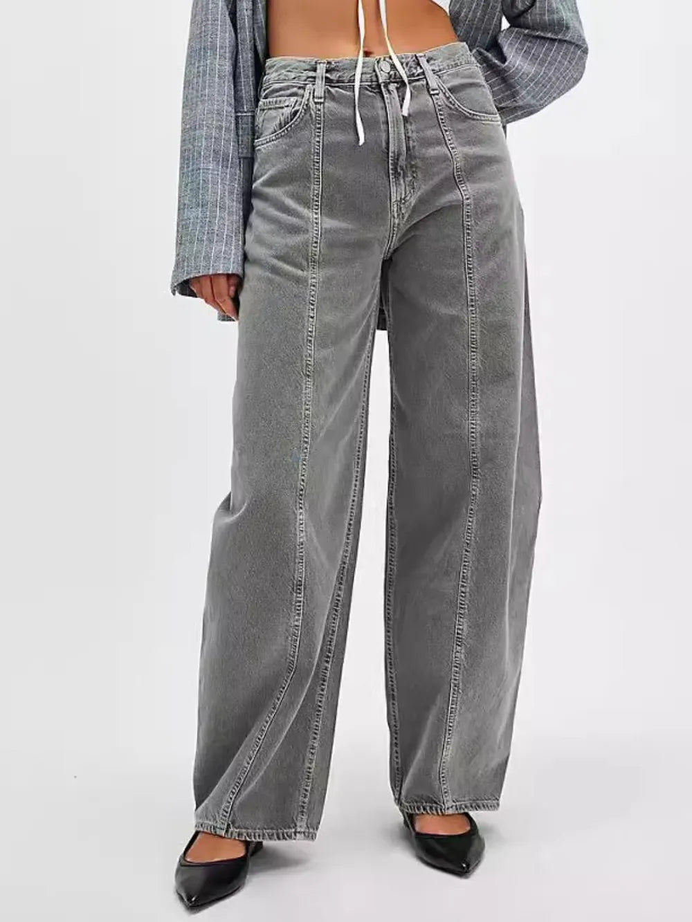Wide Leg Jeans with Pockets – Trendsi | ClozArt