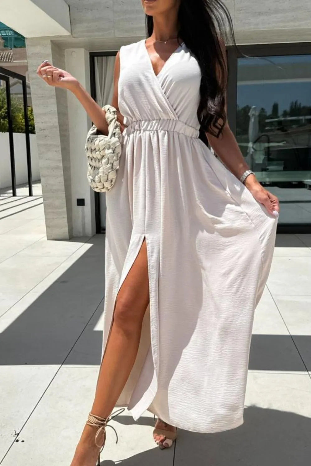 Surplice Sleeveless Slit Maxi Dress – Trendsi | ClozArt