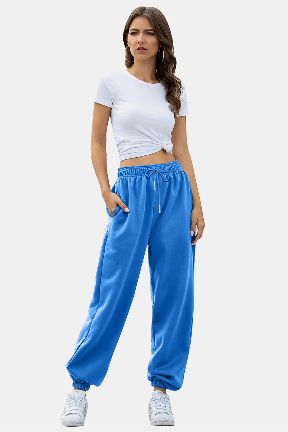 Elastic Waist Joggers with Pockets – Trendsi | ClozArt