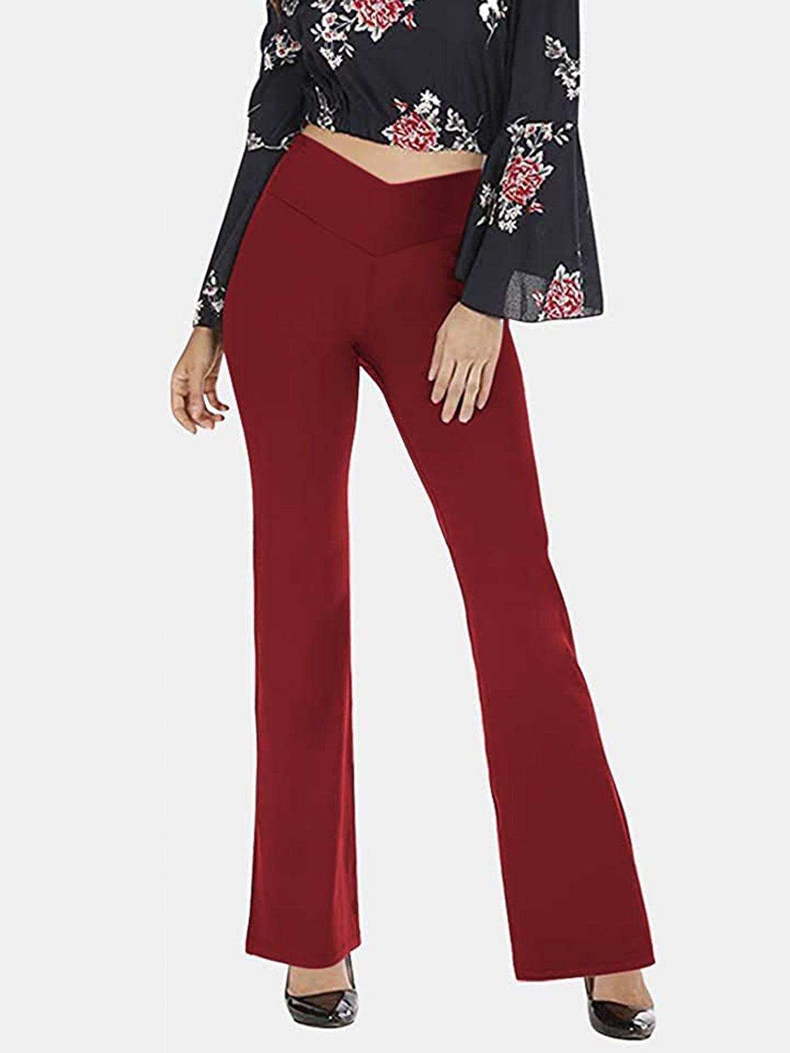V-Waist Bootcut Long Pants – Trendsi | ClozArt