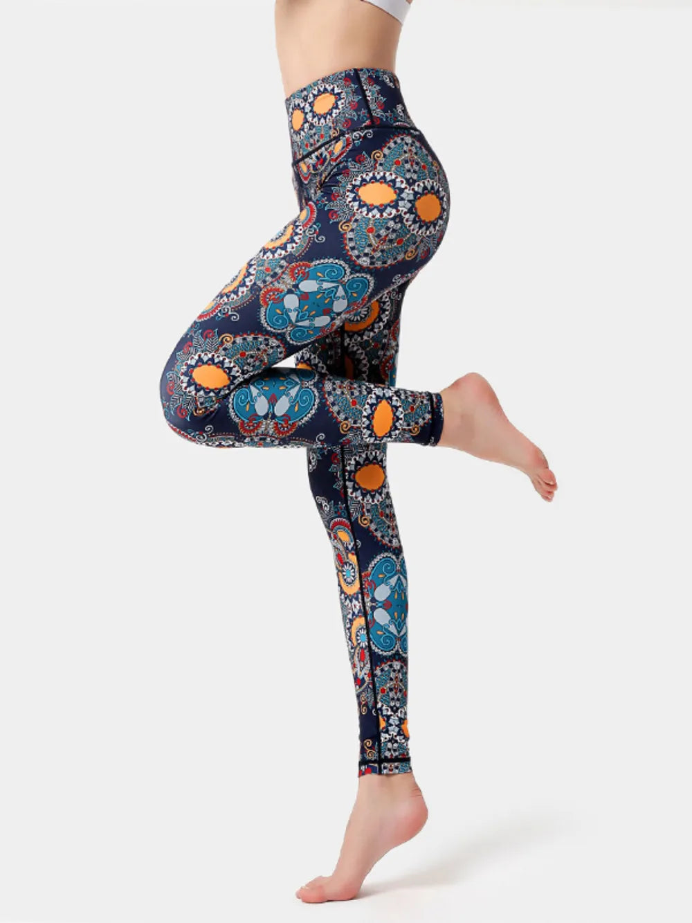 Printed High Waist Active Leggings – Trendsi | ClozArt