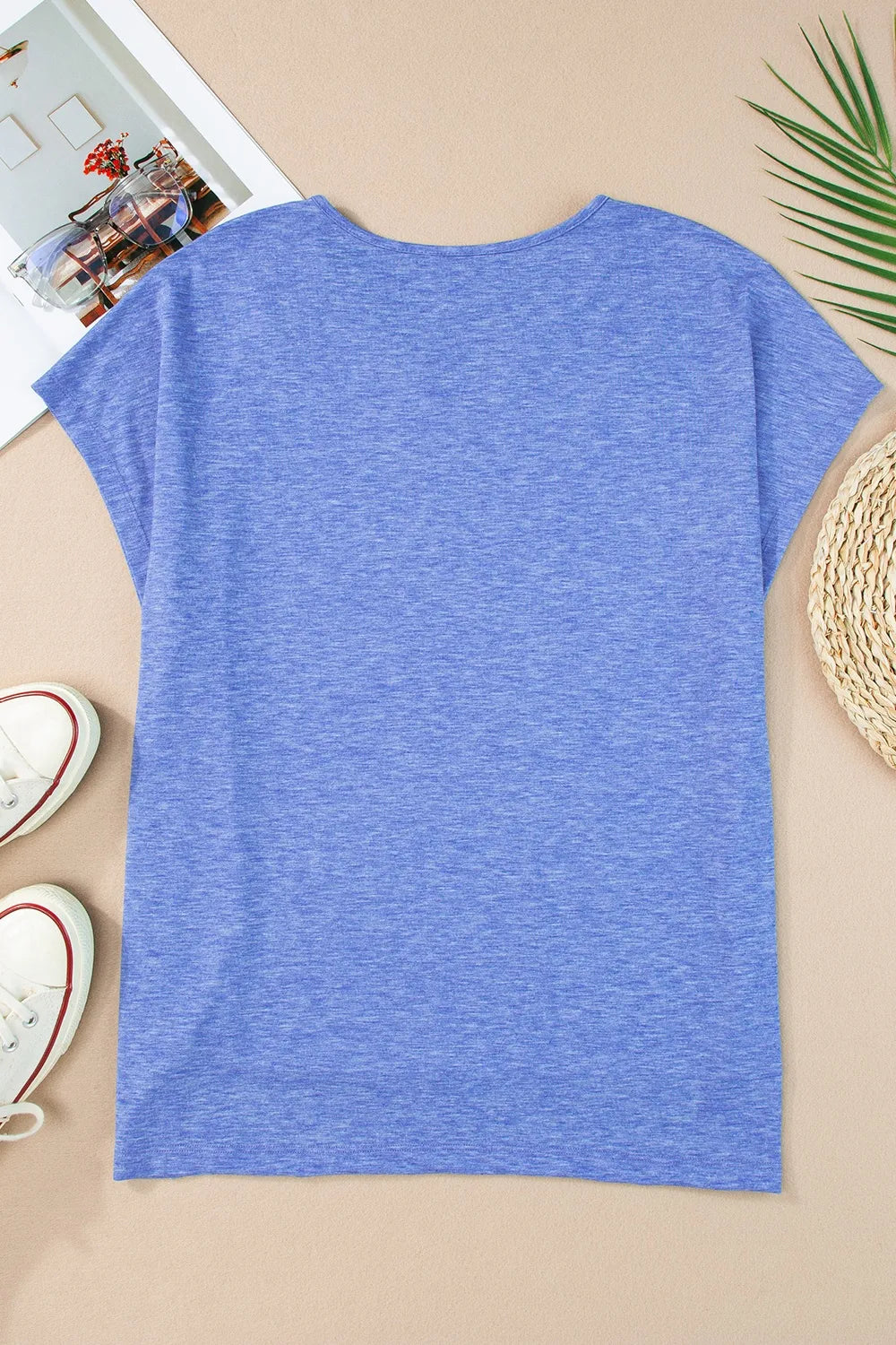 V-Neck Short Sleeve T-Shirt – Trendsi | ClozArt