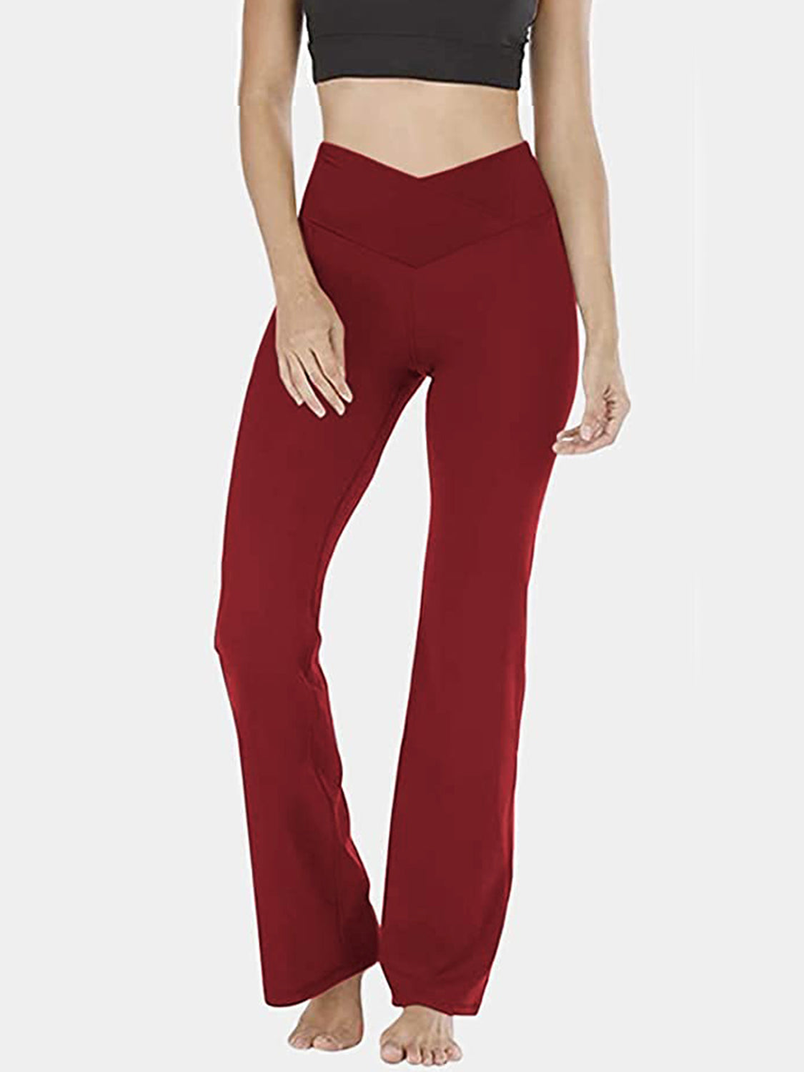 V-Waist Bootcut Long Pants – Trendsi | ClozArt